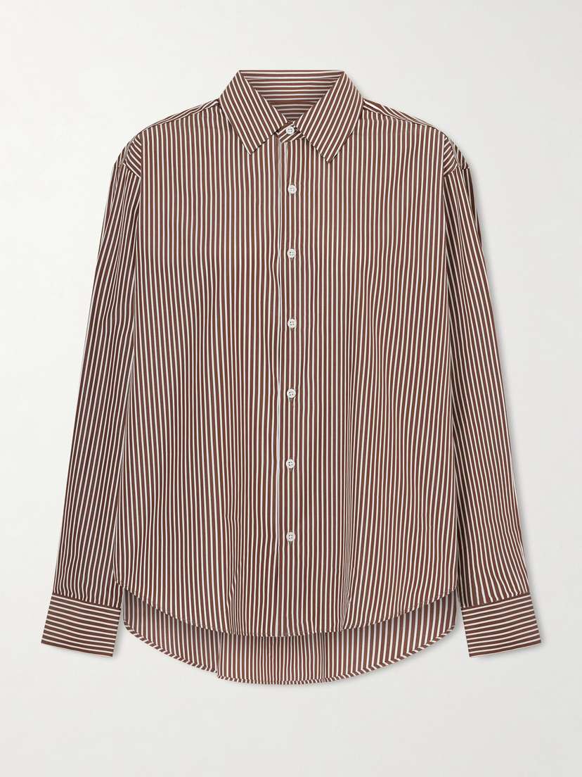 Comme Si La Shirt Classica Striped Cotton-poplin Shirt