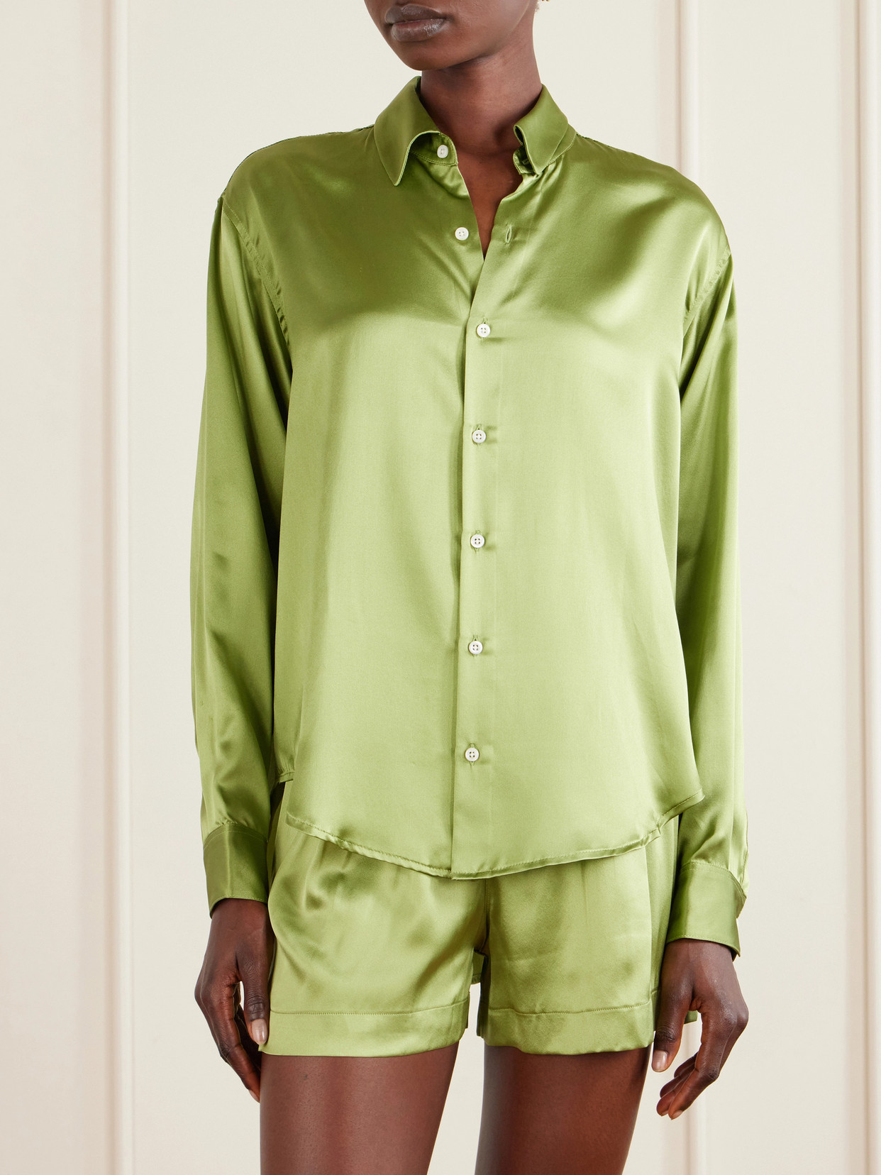 La Classica Silk-Charmeuse Shirt