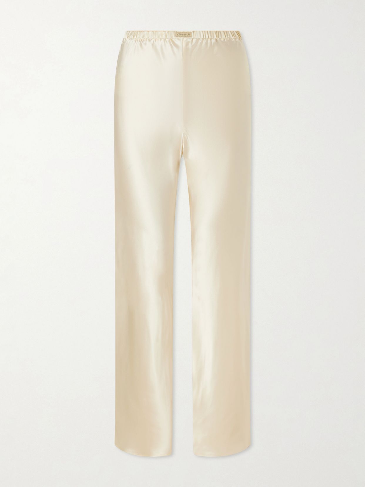 Silk-bias straight-leg pants