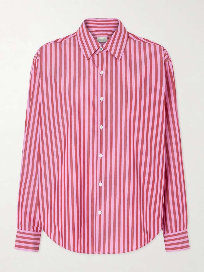 Comme Si La Shirt Classica Striped Cotton-poplin Shirt
