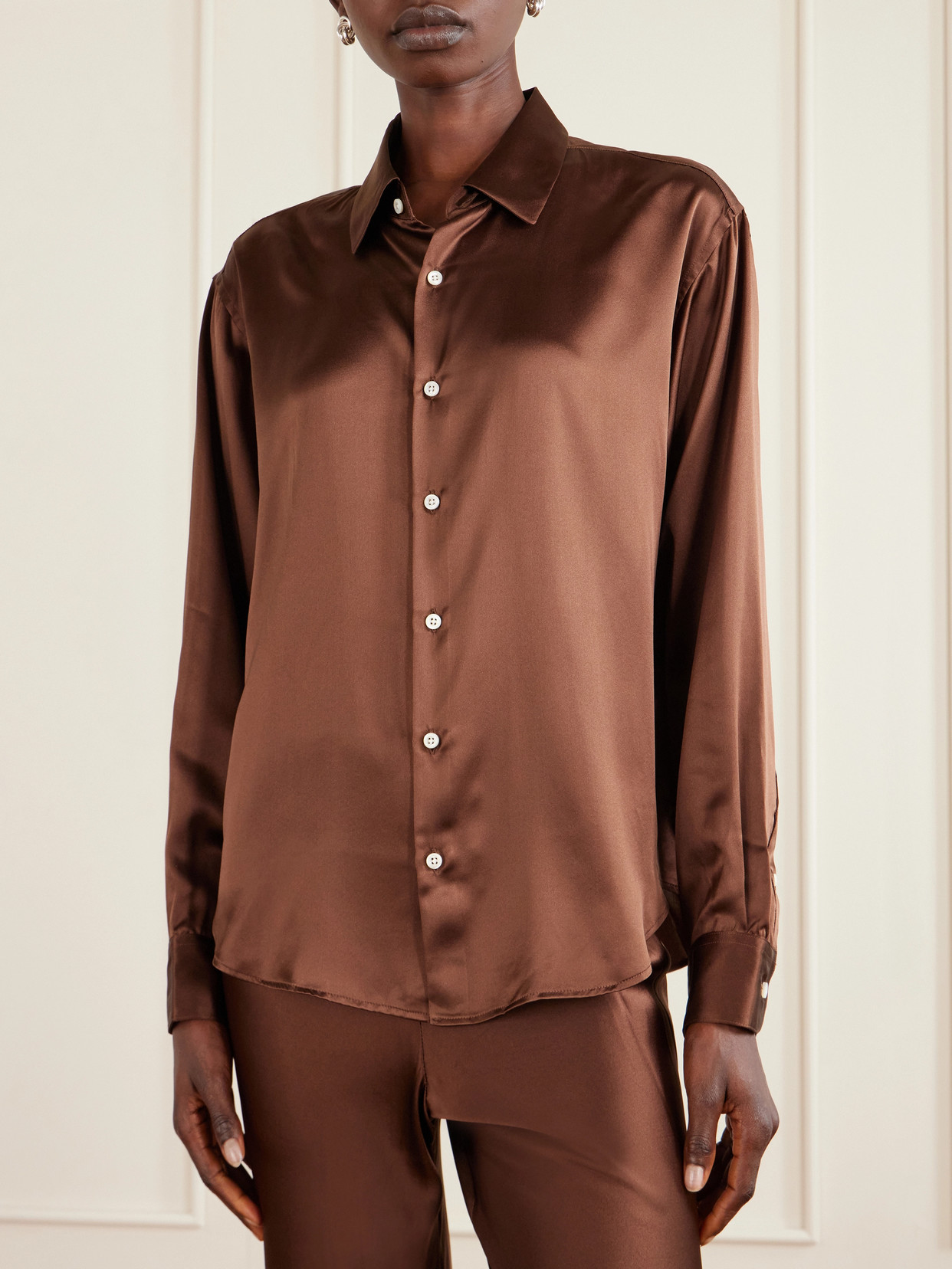 La Classica Silk-Charmeuse Shirt