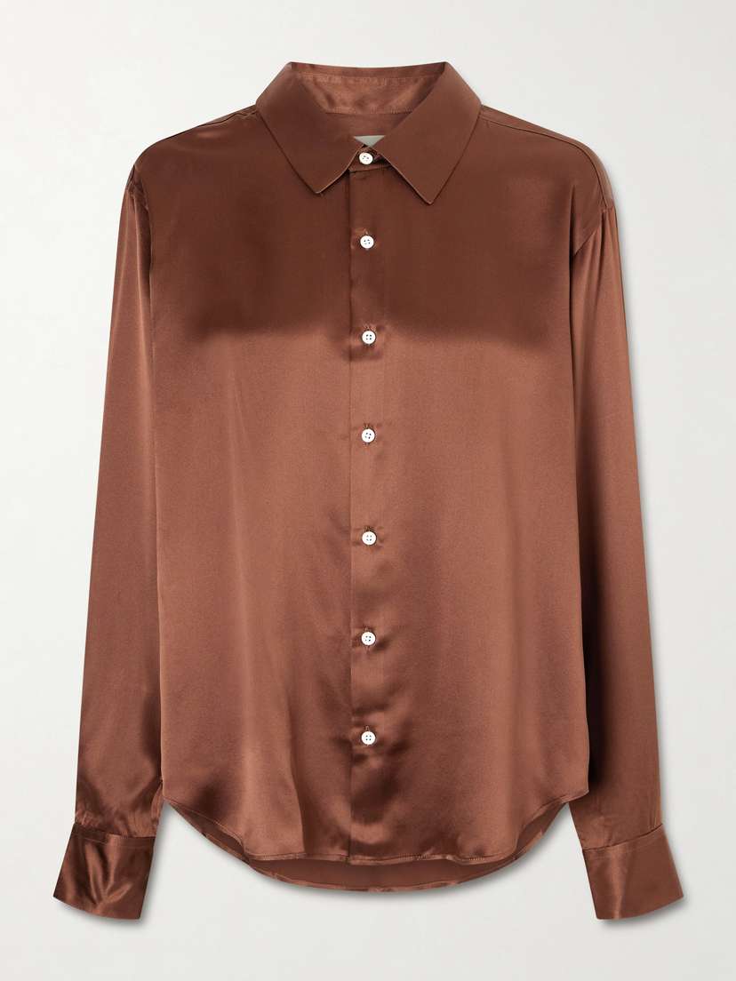Comme Si La Classica Silk-charmeuse Shirt