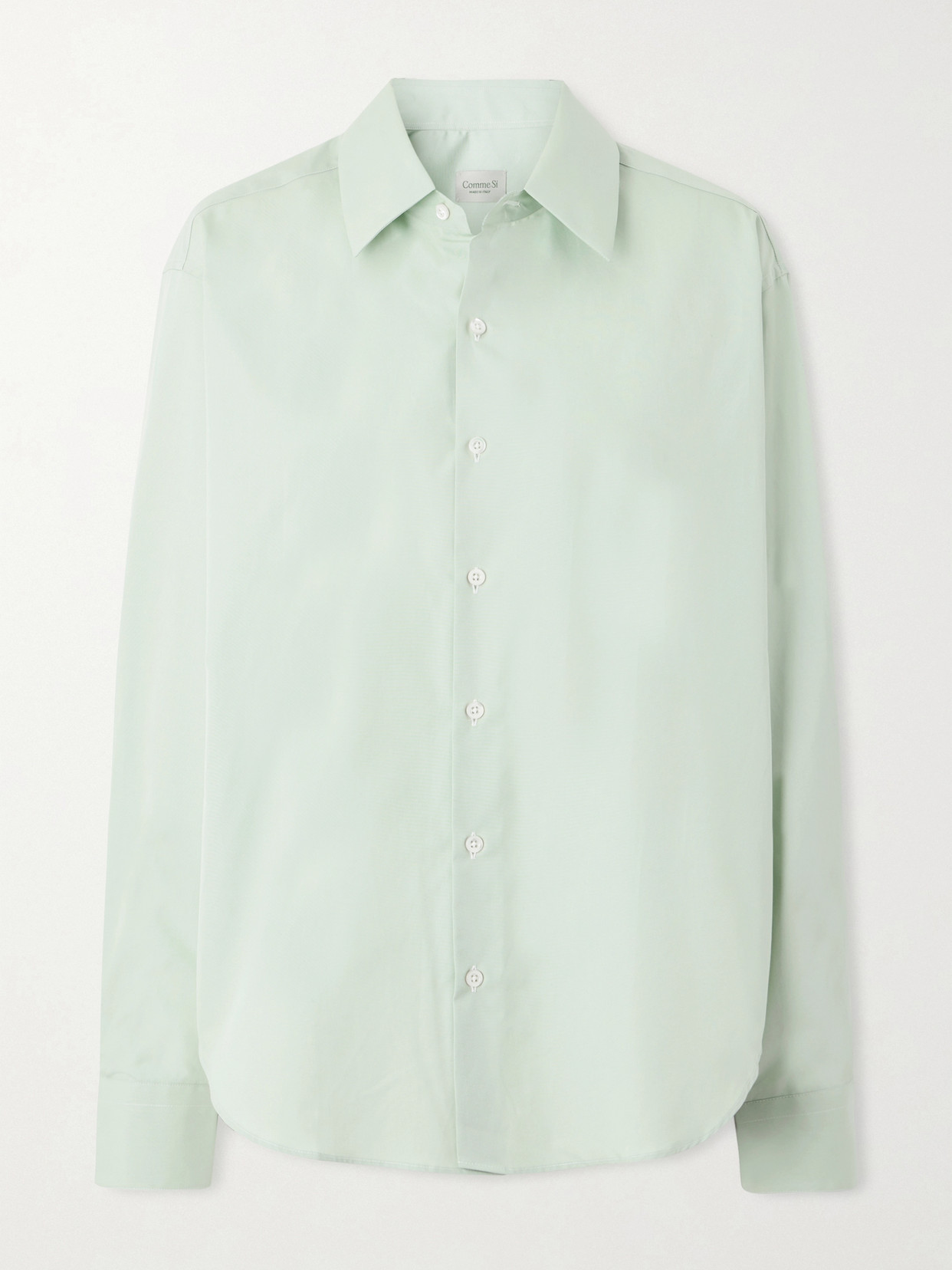 Comme Si Cotton-poplin Shirt In Green