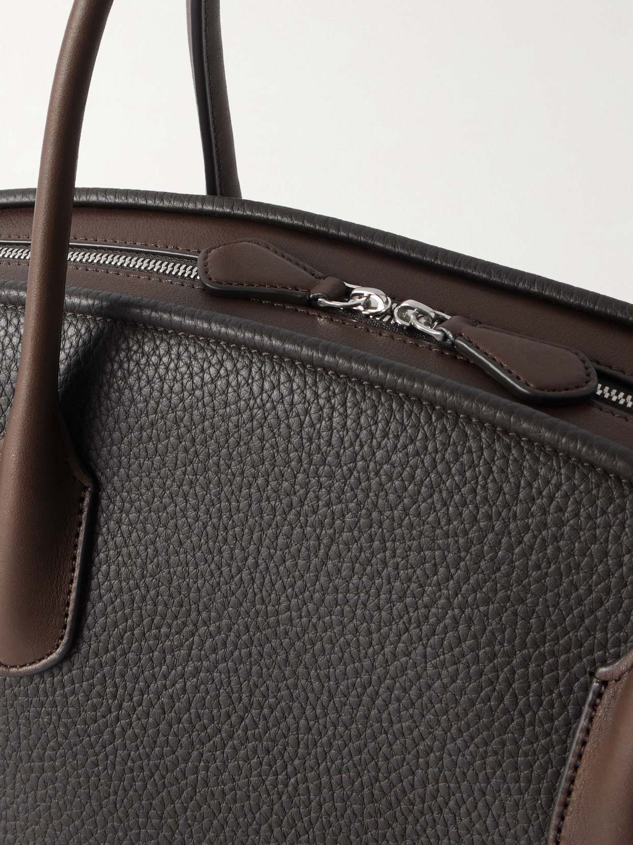 The Row Ewa Textured-leather Shoulder Bag In Brown