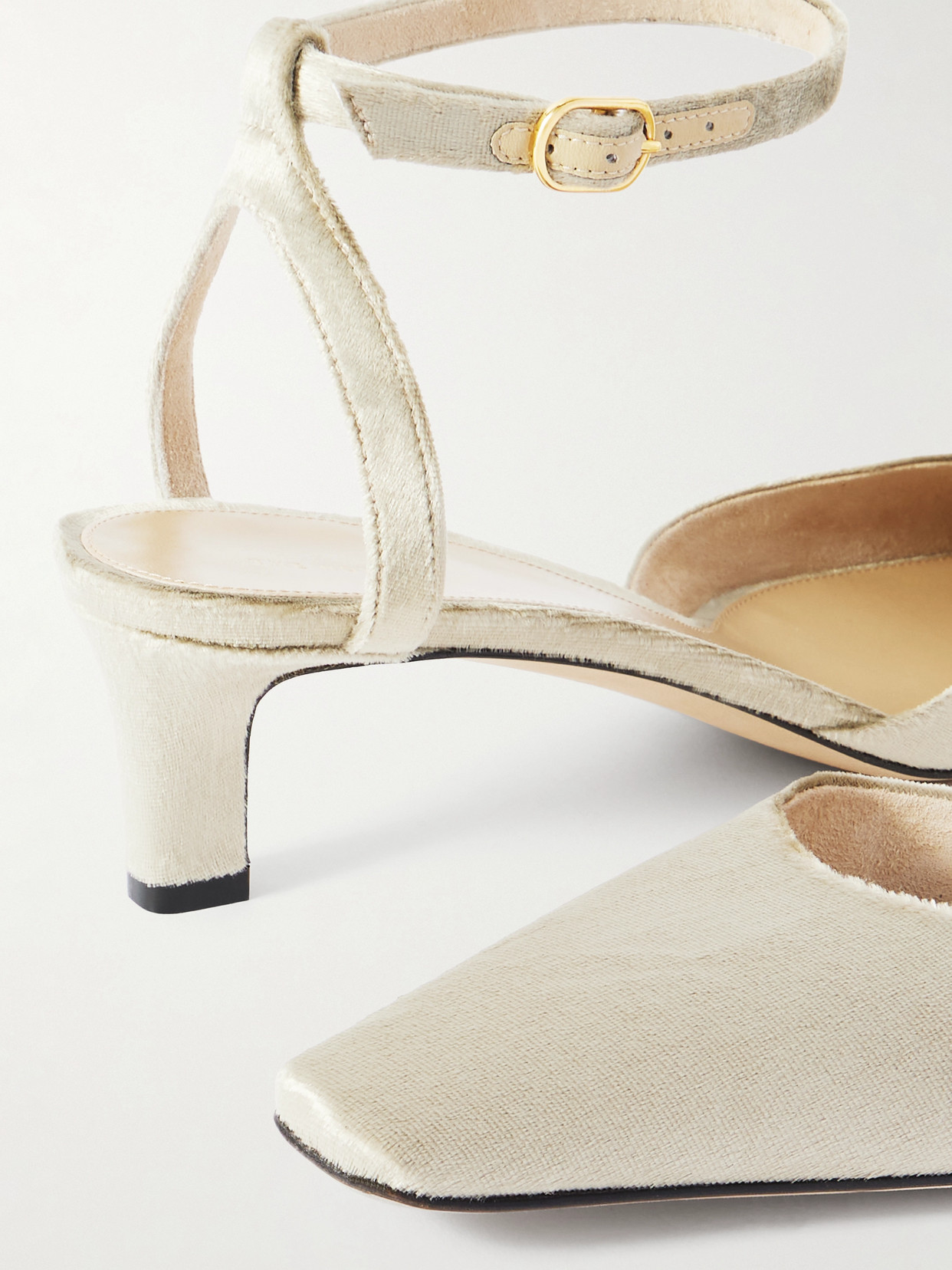 The Row Carla Velvet Pumps In Brown