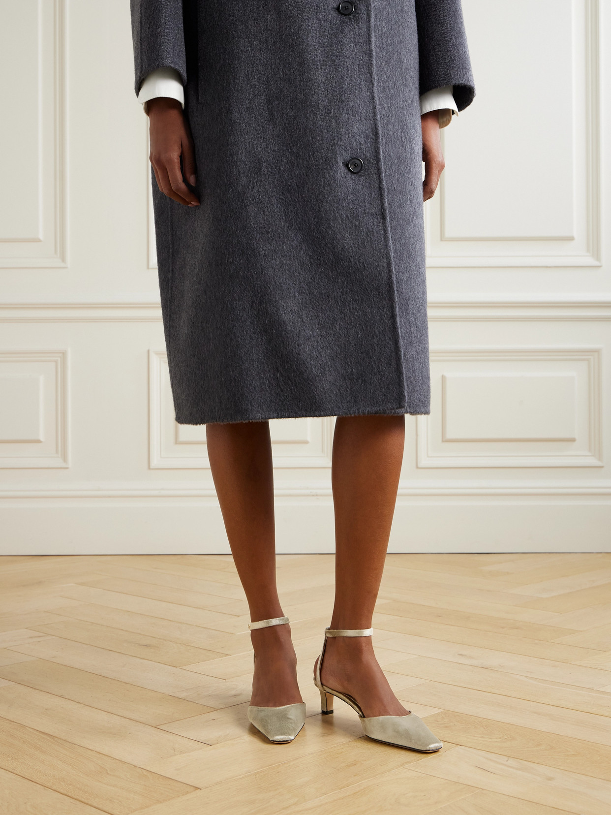 The Row Carla Velvet Pumps In Brown