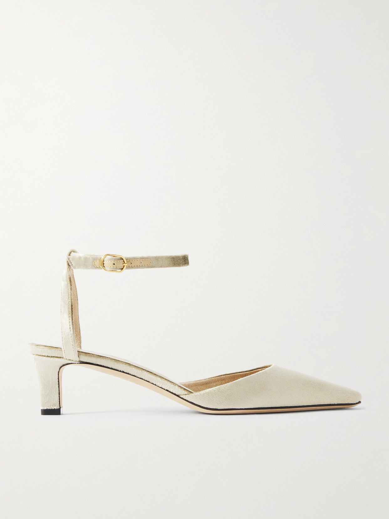 The Row Carla Velvet Pumps In Brown