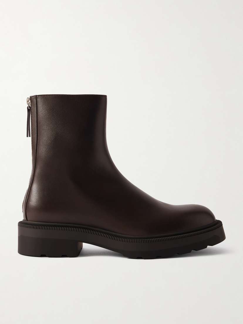 The Row Nobilis Leather Ankle Boots