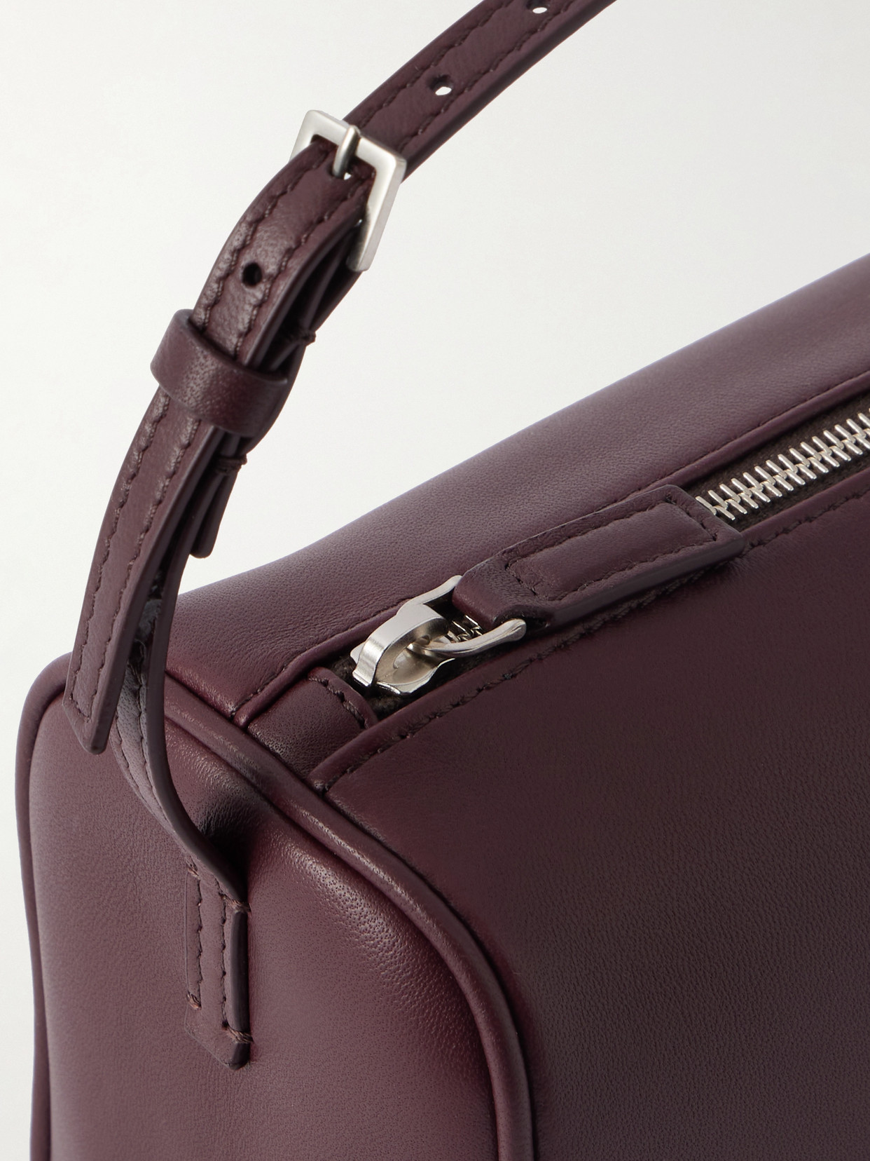 The Row '90s Leather Tote In Burgundy