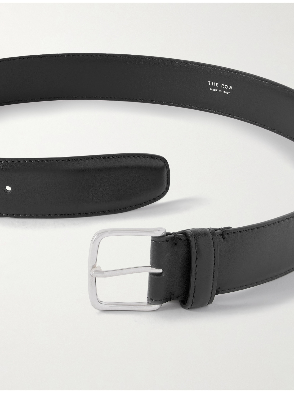 The Row Leather Belt In Black