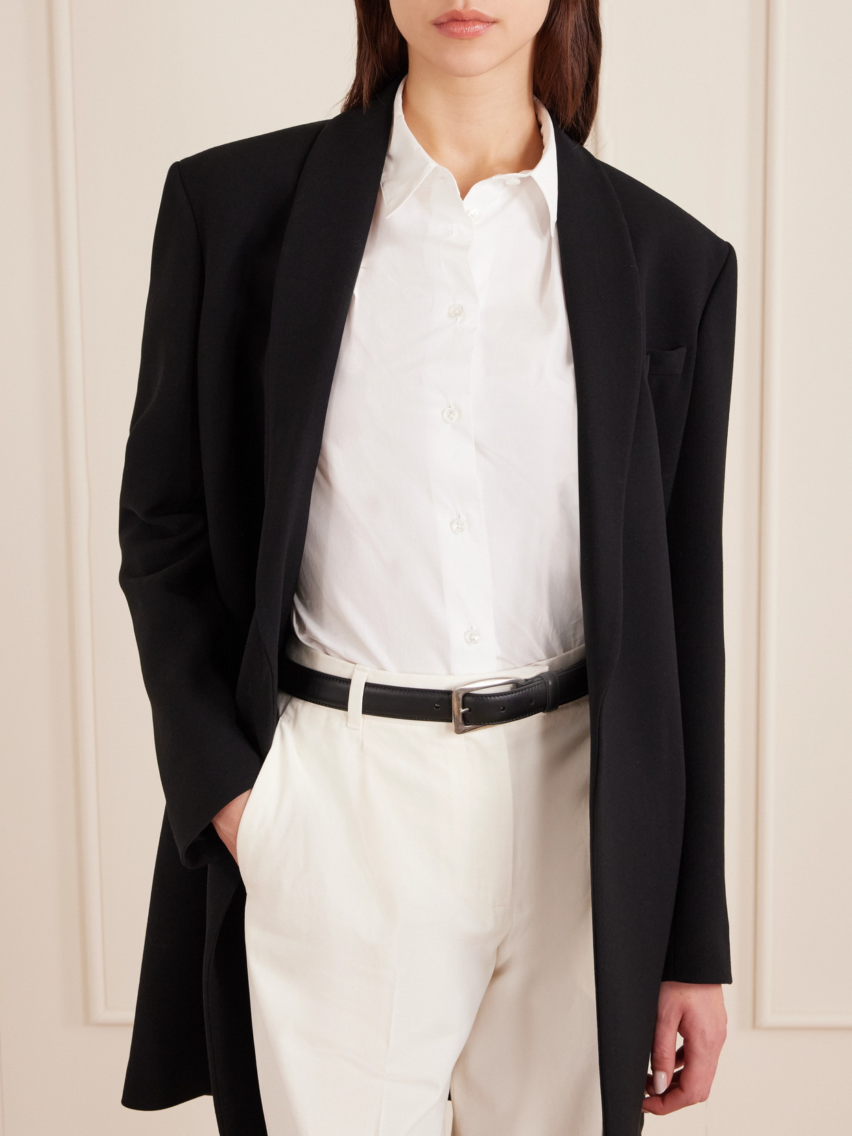 The Row Leather Belt In Black