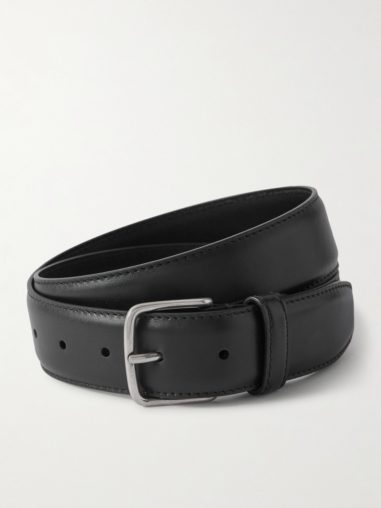 The Row Leather Belt In Black