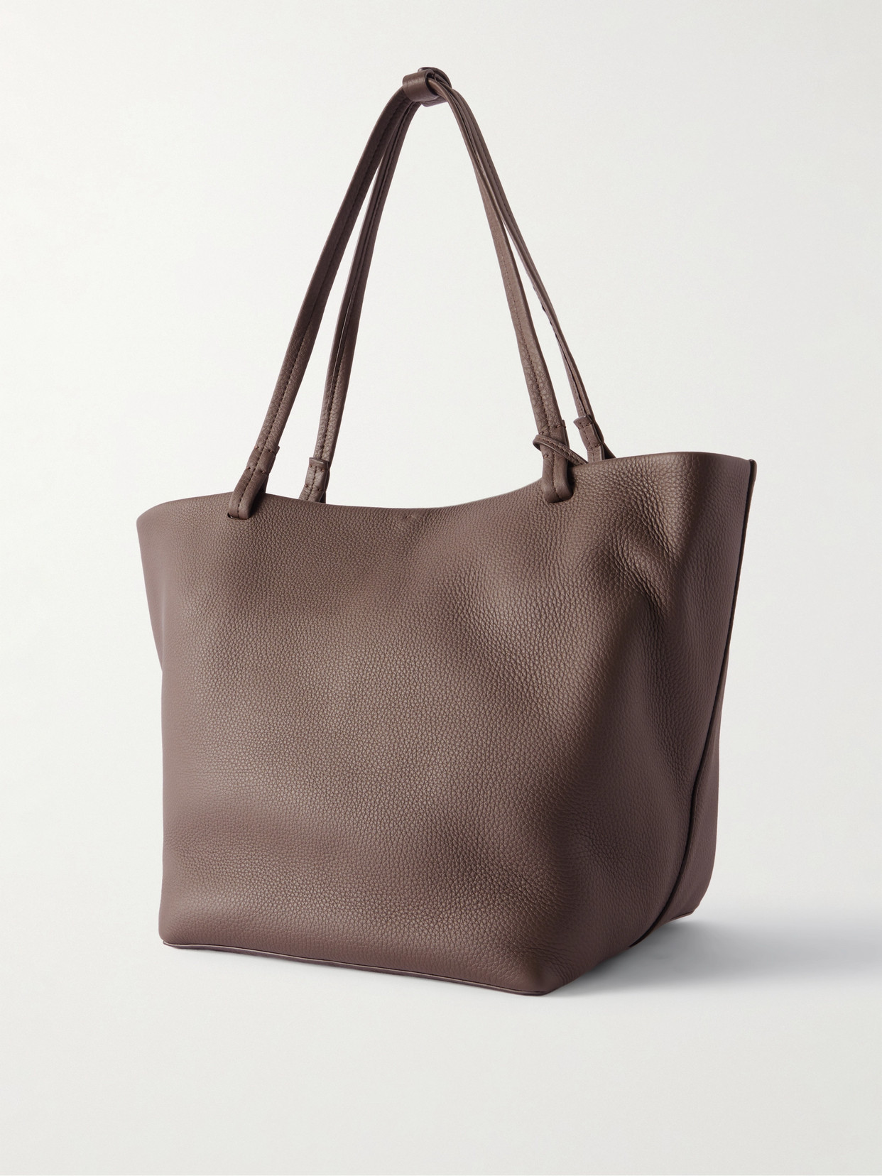 The Row Park 3 Medium Textured-leather Tote In Brown