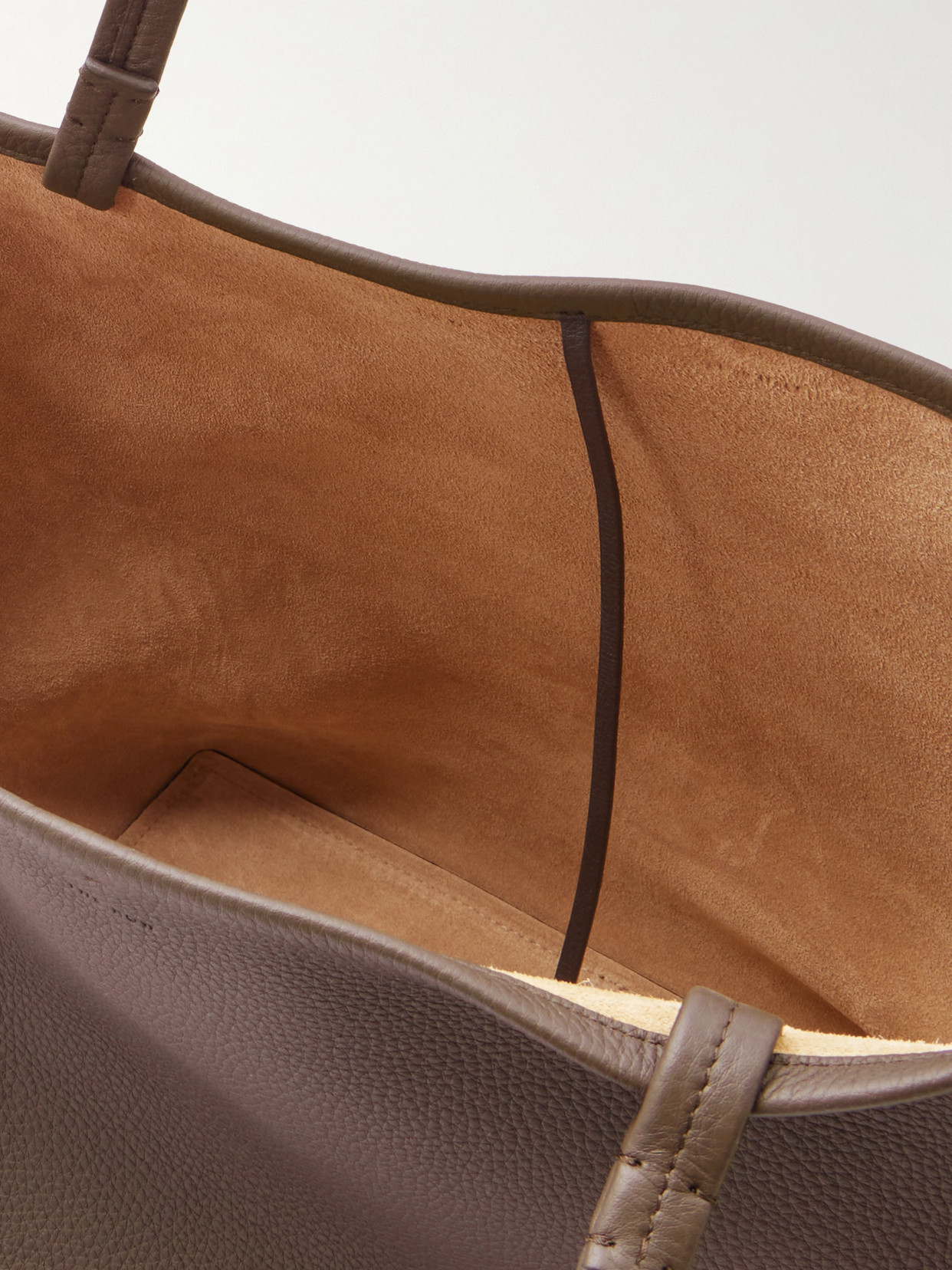 The Row Park 3 Medium Textured-leather Tote In Brown