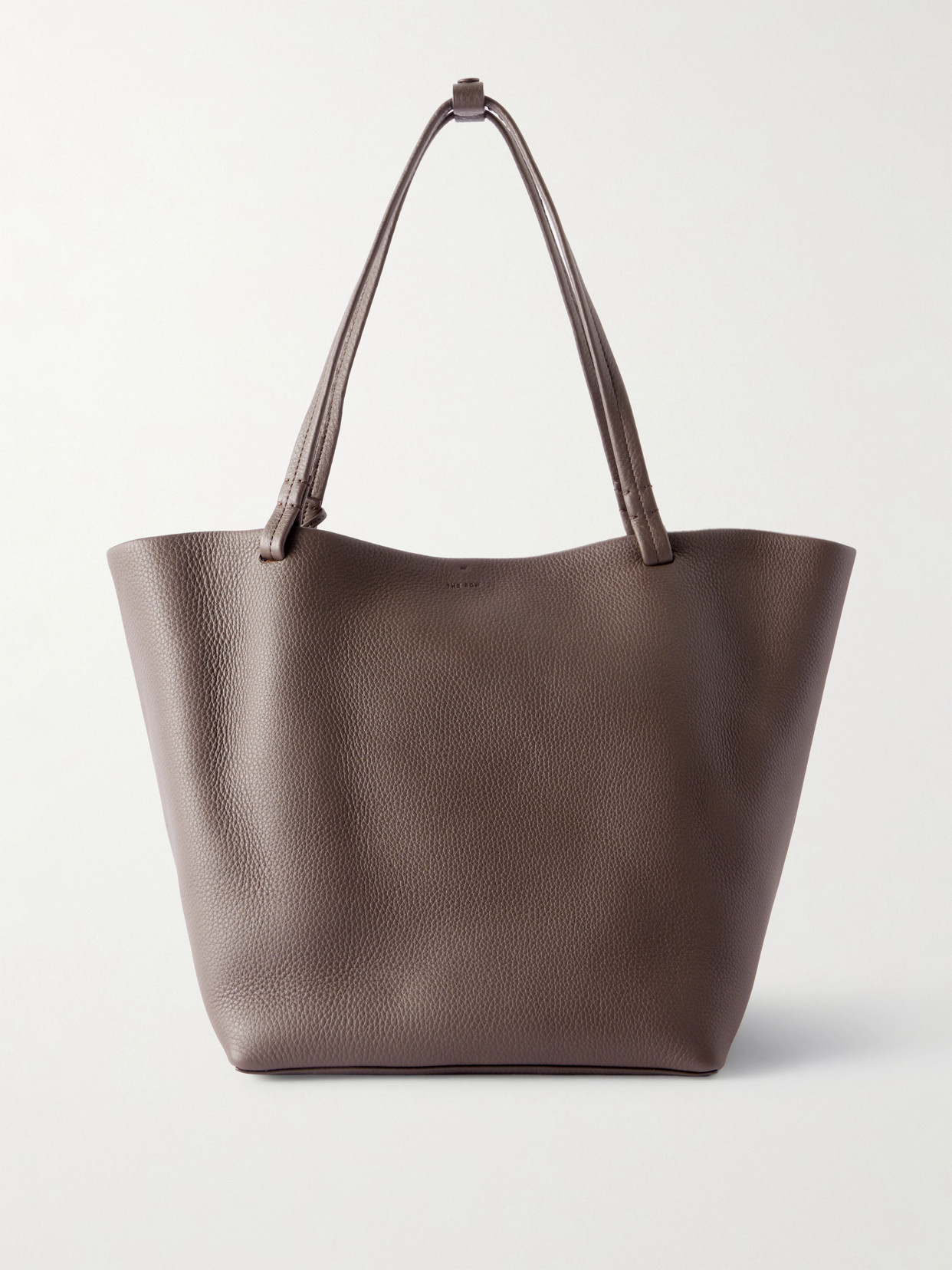 The Row Park 3 Medium Textured-leather Tote In Brown