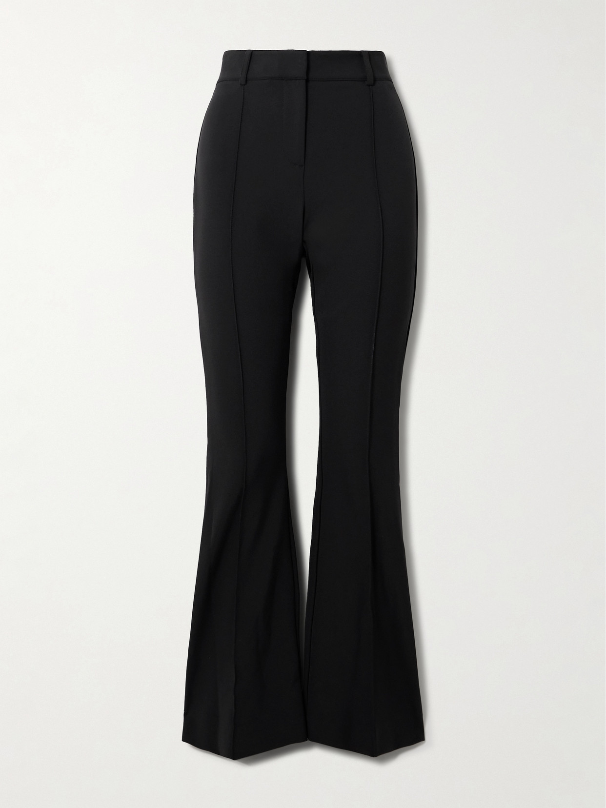 Veronica Beard Hibiscus Pleated Stretch-crepe Flared Pants In Black
