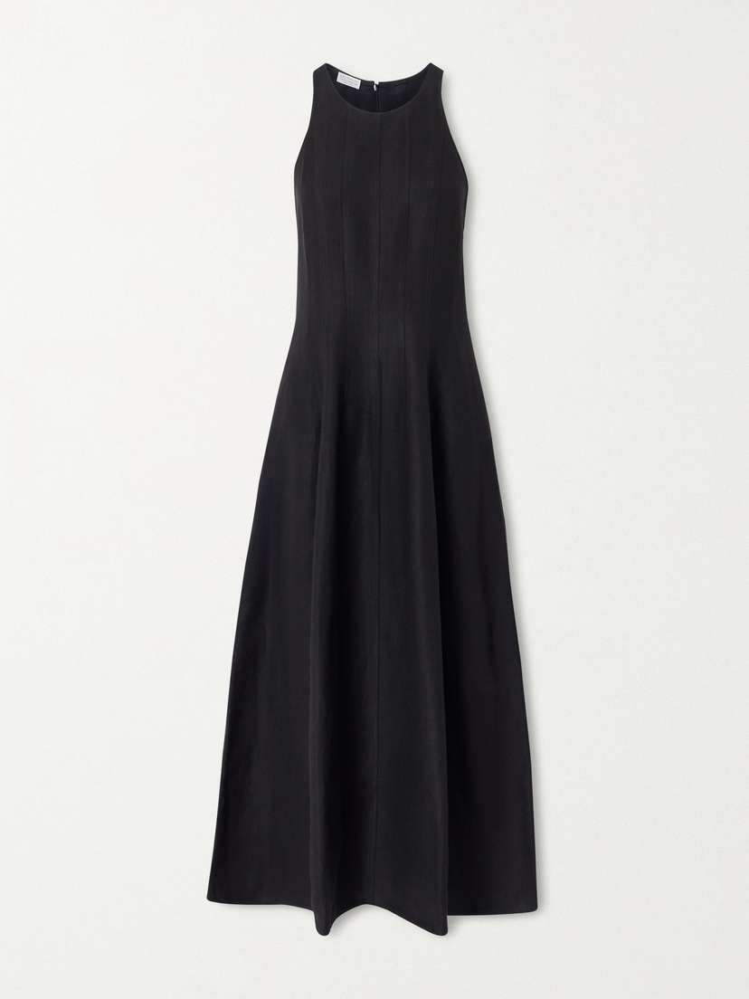 Brunello Cucinelli — Paneled twill midi dress