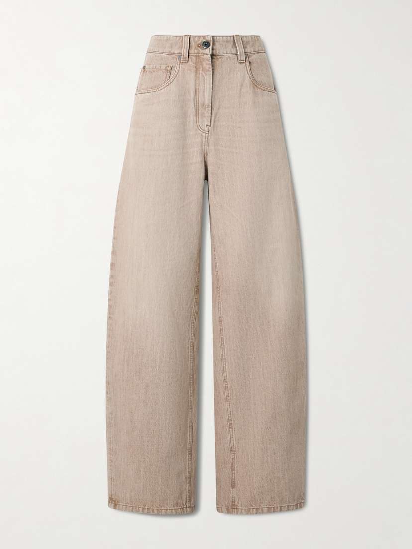 Brunello Cucinelli Embellished High-rise Wide-leg Jeans