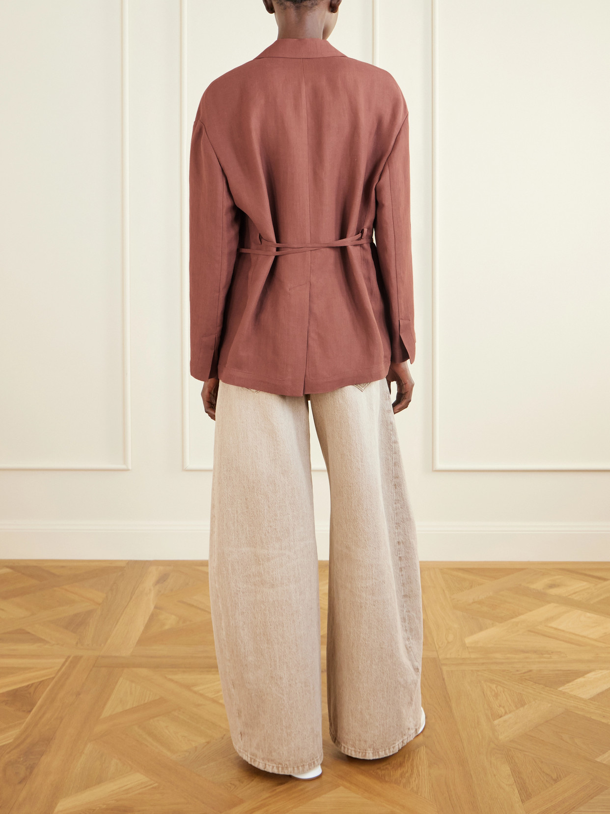 Belted Twill Wrap Jacket