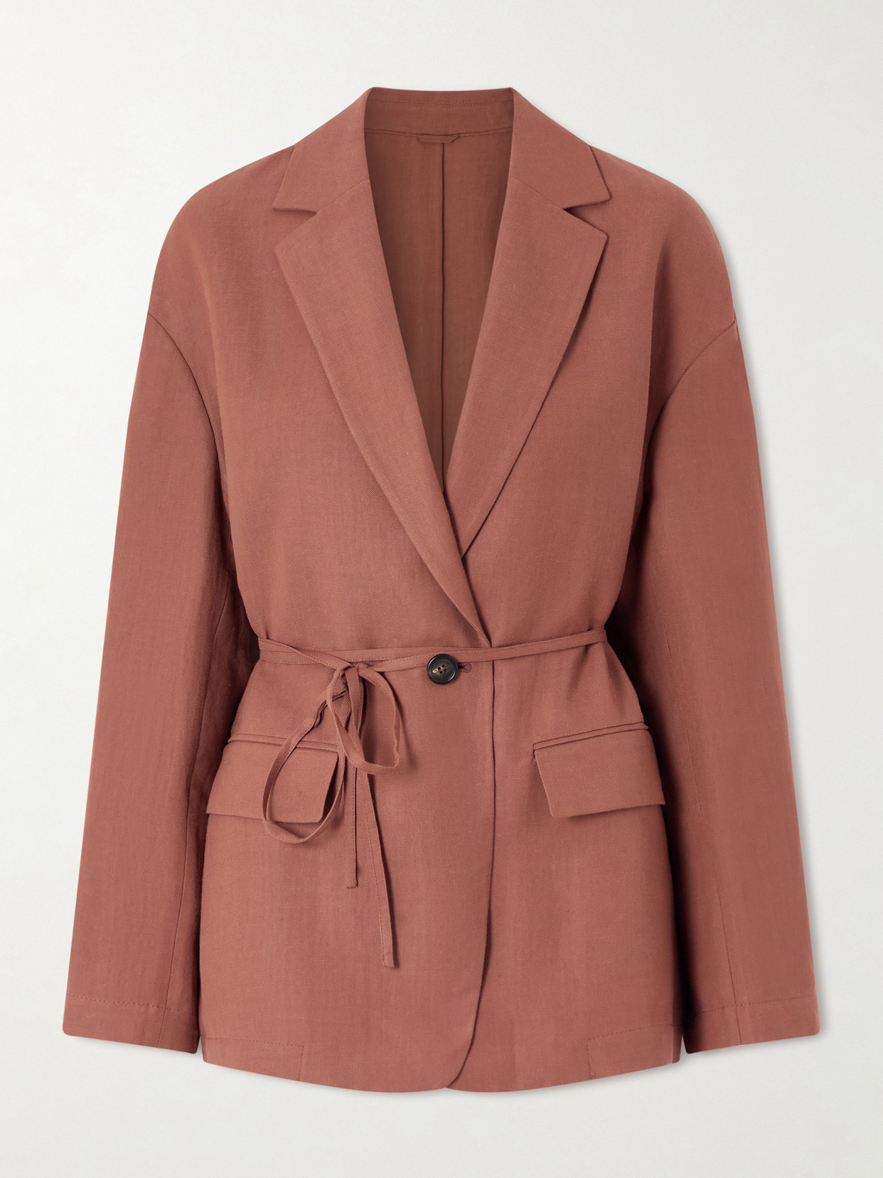 Brunello Cucinelli - Embellished Belted Twill Wrap Jacket - Red