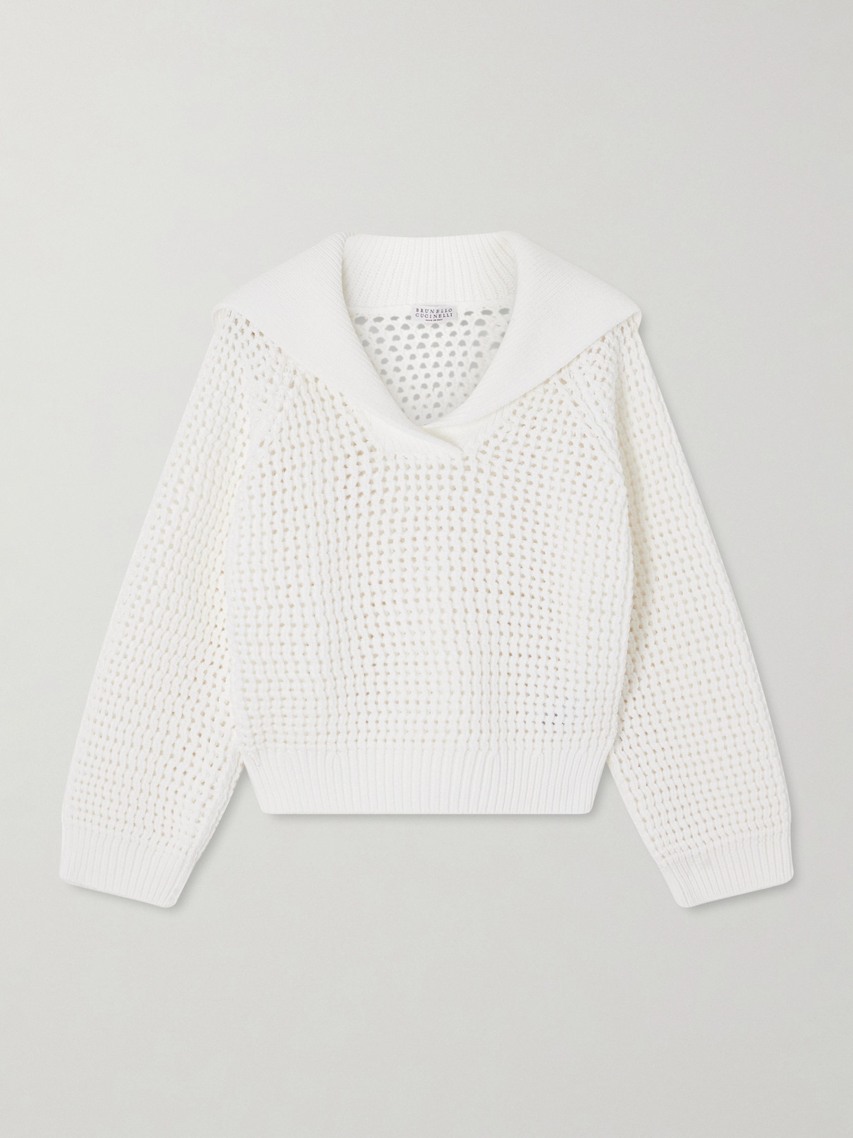 Brunello Cucinelli Women Sparkling Net Cotton Hooded Cardigan In White