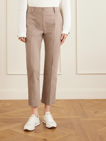 Brunello Cucinelli Cropped stretch-cotton slim-leg pants