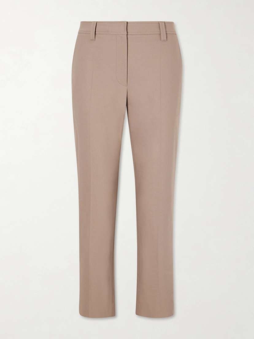 Brunello Cucinelli Cropped Stretch-cotton Slim-leg Pants