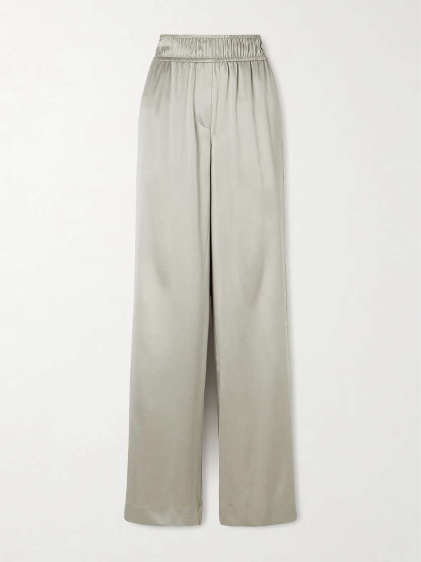 Brunello Cucinelli Silk-blend Satin Wide-leg Pants