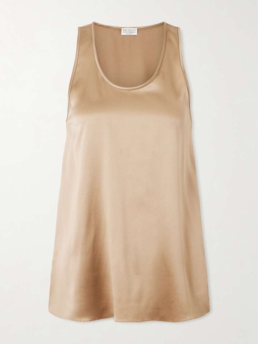 Brunello Cucinelli Silk-blend Satin Top