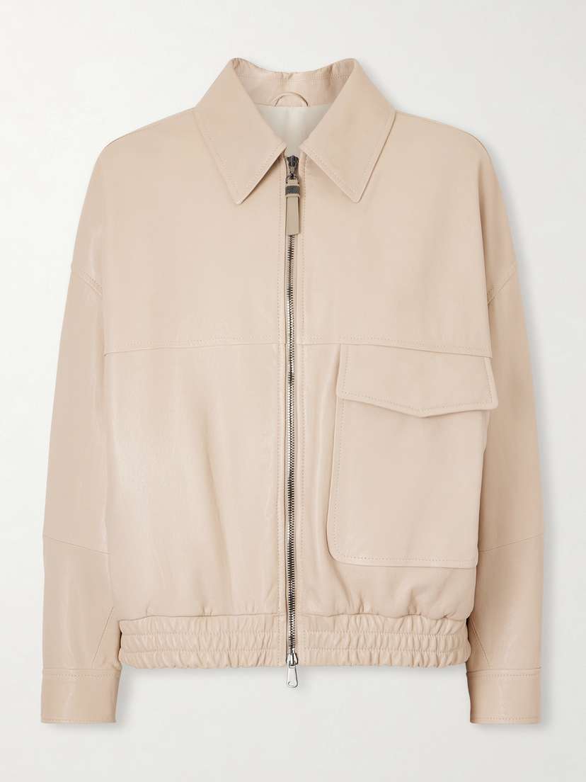 Brunello Cucinelli Bead-embellished Leather Jacket