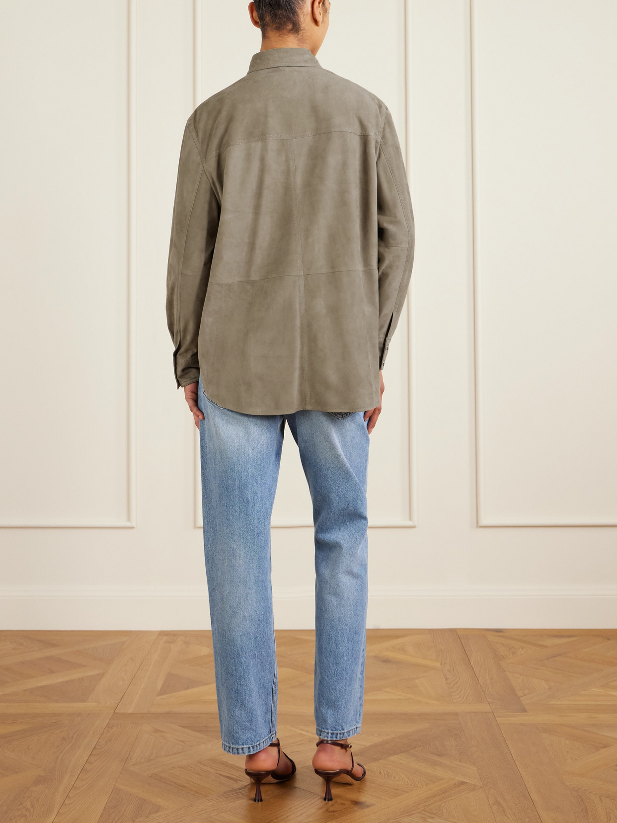 Brunello Cucinelli Suede Overshirt In Brown