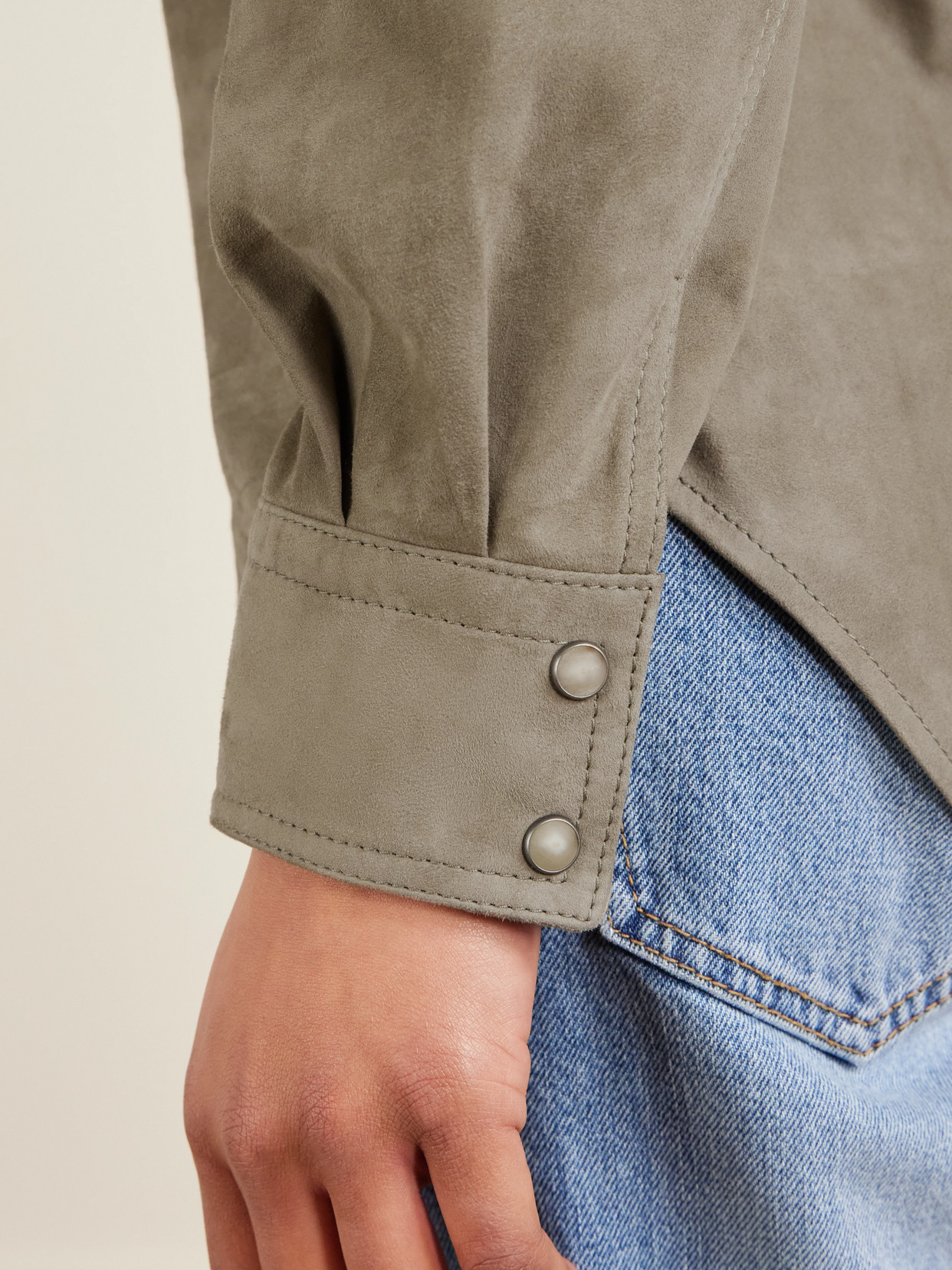 Brunello Cucinelli Suede Overshirt In Brown