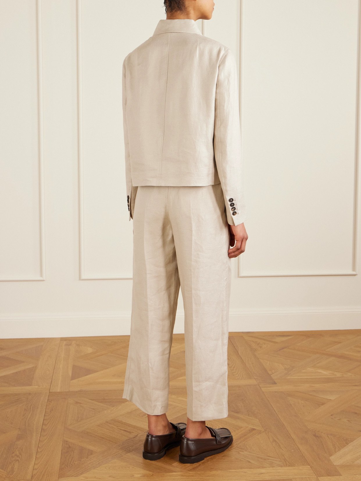 Brunello Cucinelli Linen-twill Jacket In Neutral