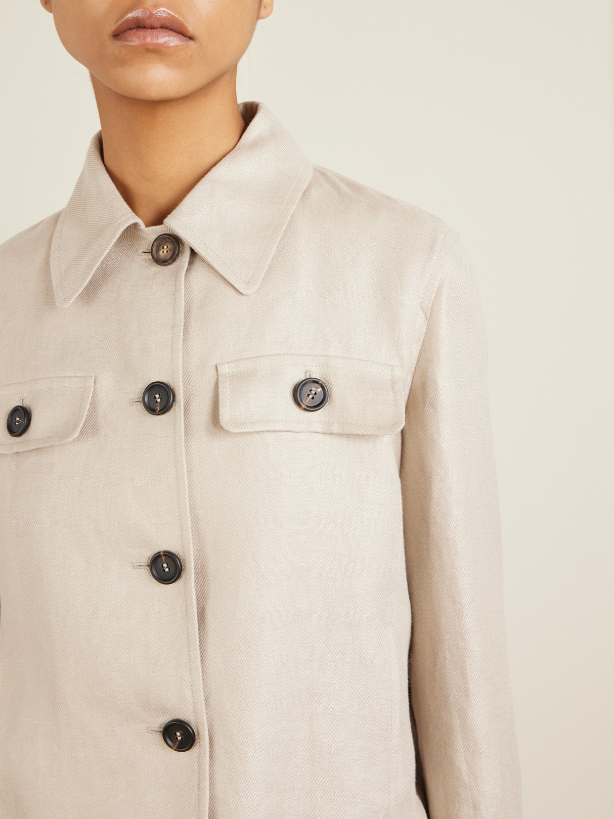 Brunello Cucinelli Linen-twill Jacket In Neutral