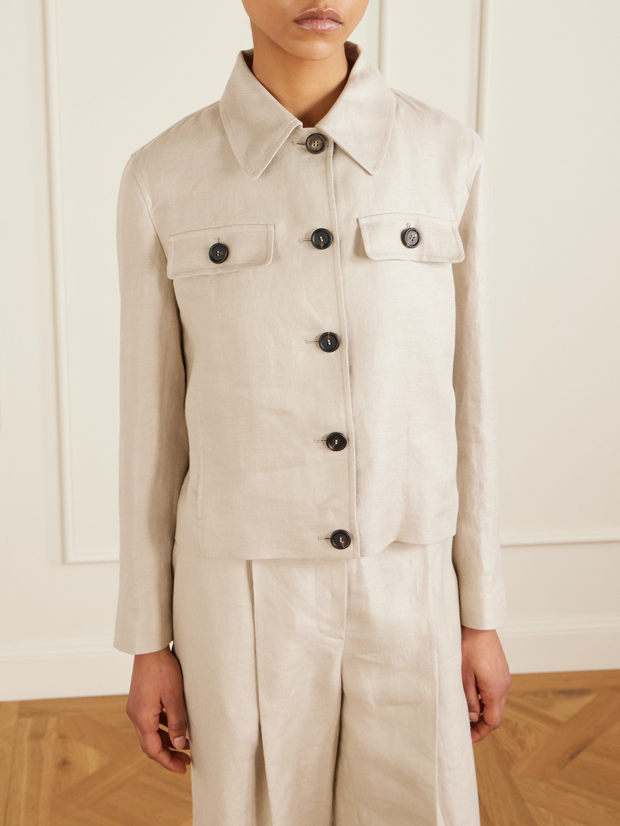 Brunello Cucinelli Linen-twill Jacket In Neutral