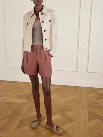 Brunello Cucinelli Pleated twill straight-leg shorts