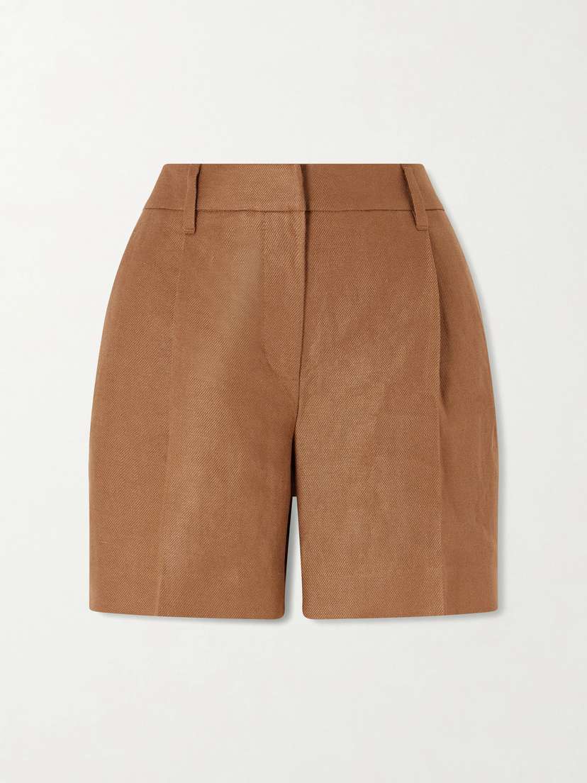 Brunello Cucinelli — Pleated linen-twill shorts