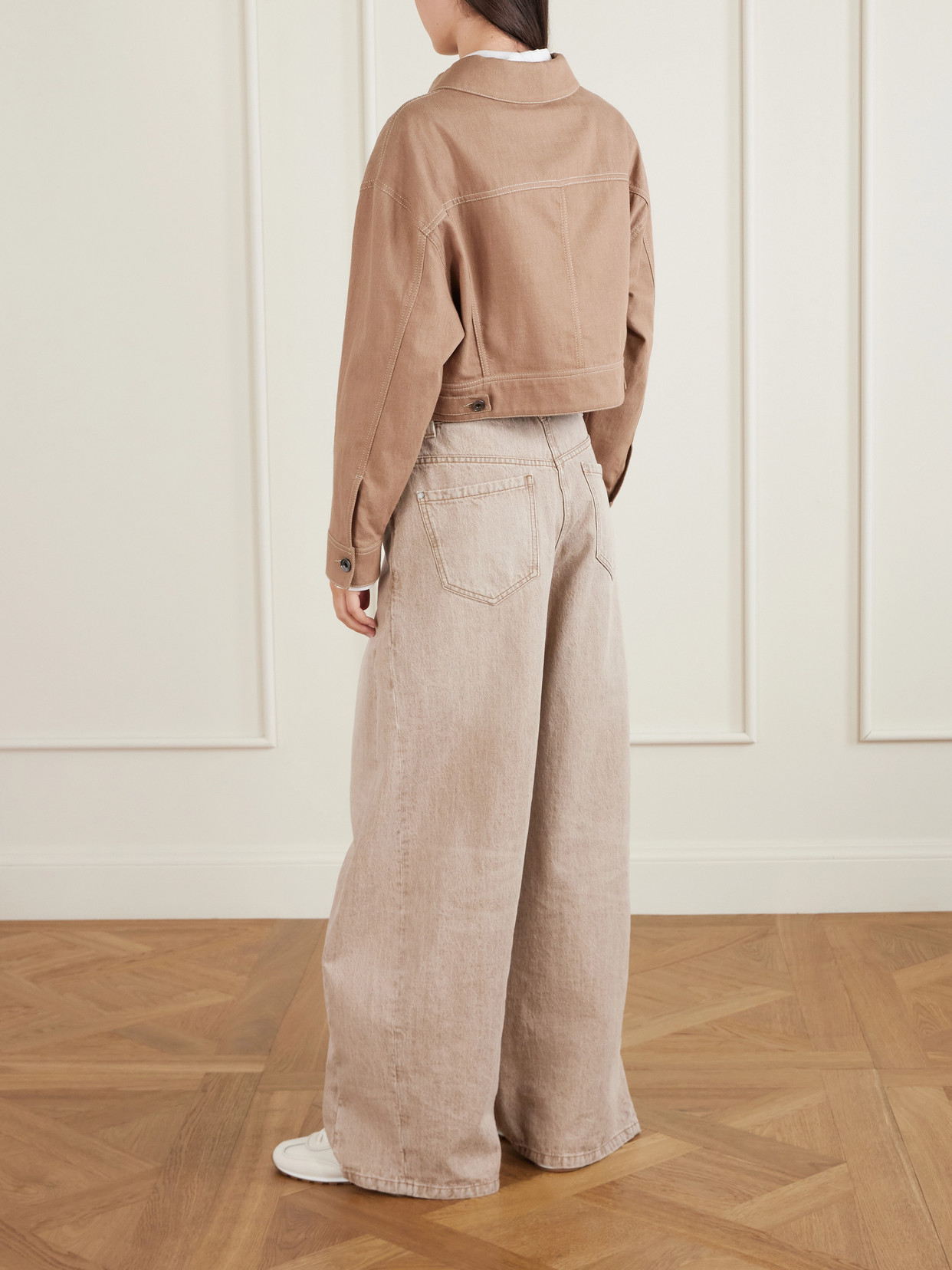 Cropped Cotton-Twill Jacket