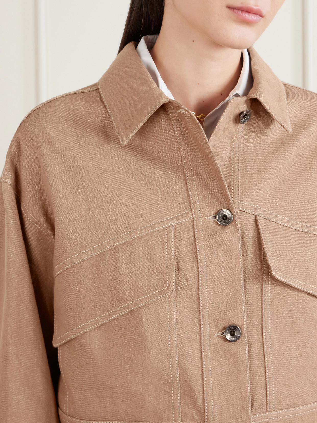 Cropped Cotton-Twill Jacket
