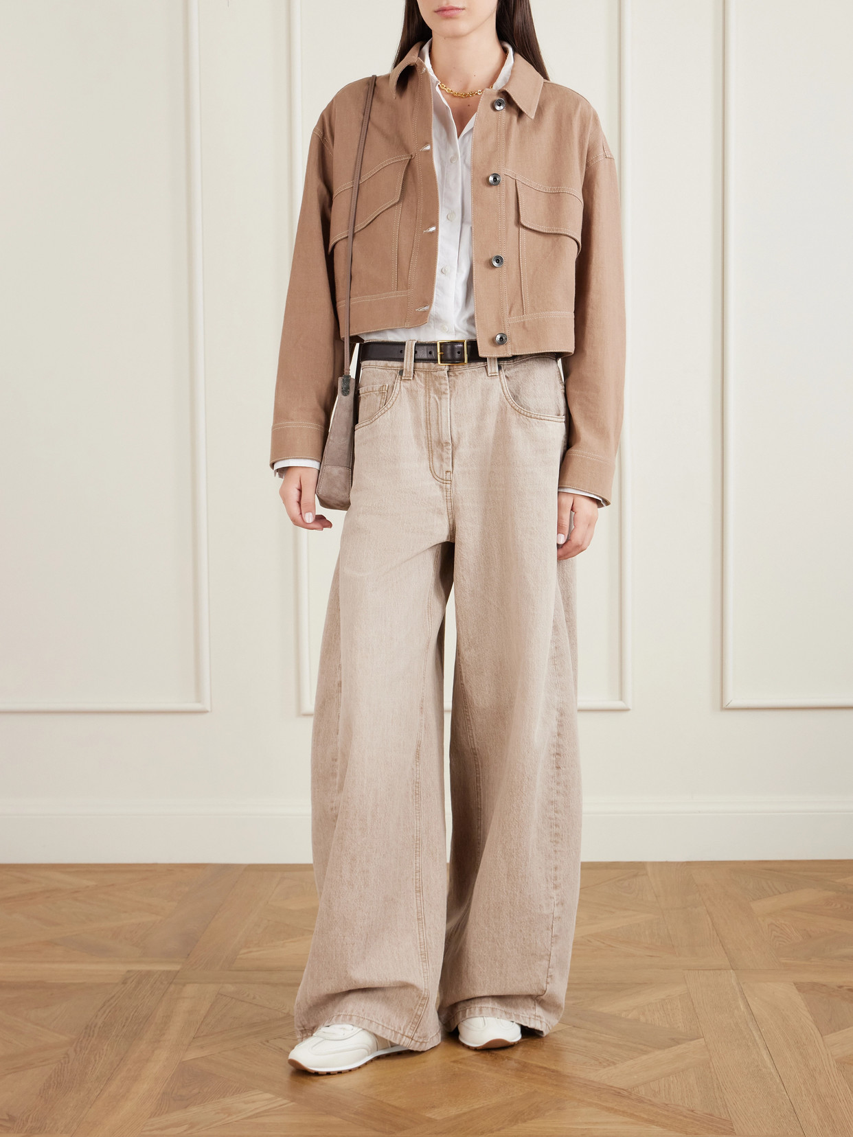 Cropped Cotton-Twill Jacket
