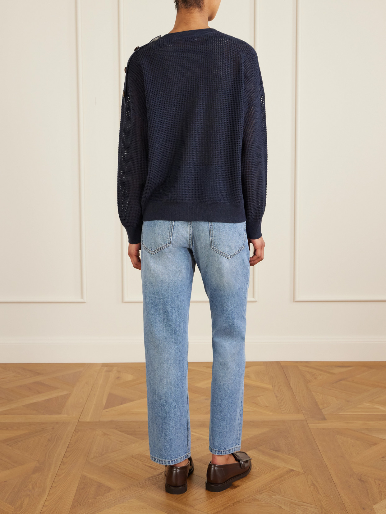 Waffle-Knit Cashmere Sweater