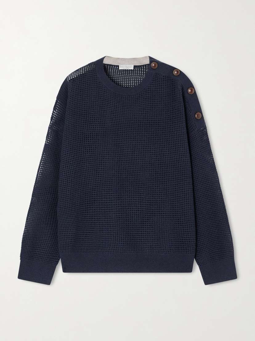 Brunello Cucinelli — Waffle-knit cashmere sweater