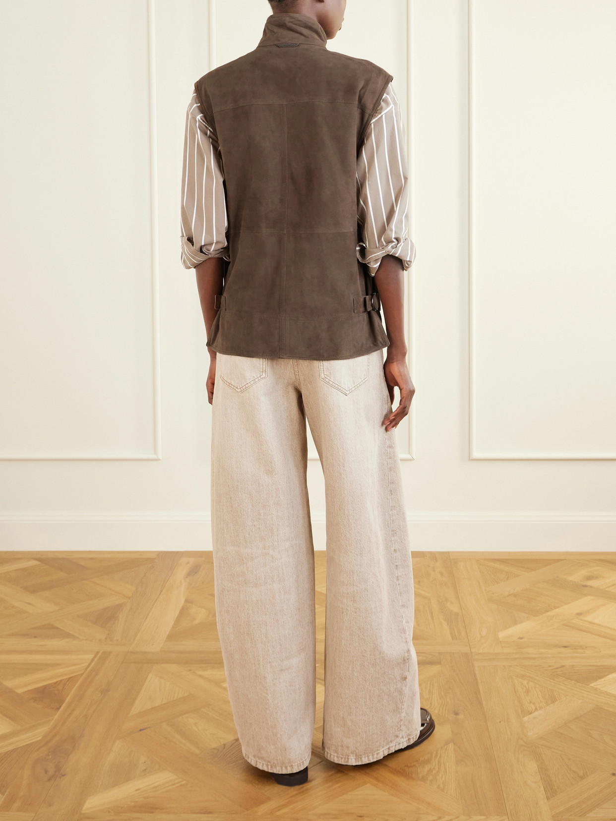 Embellished Suede Vest