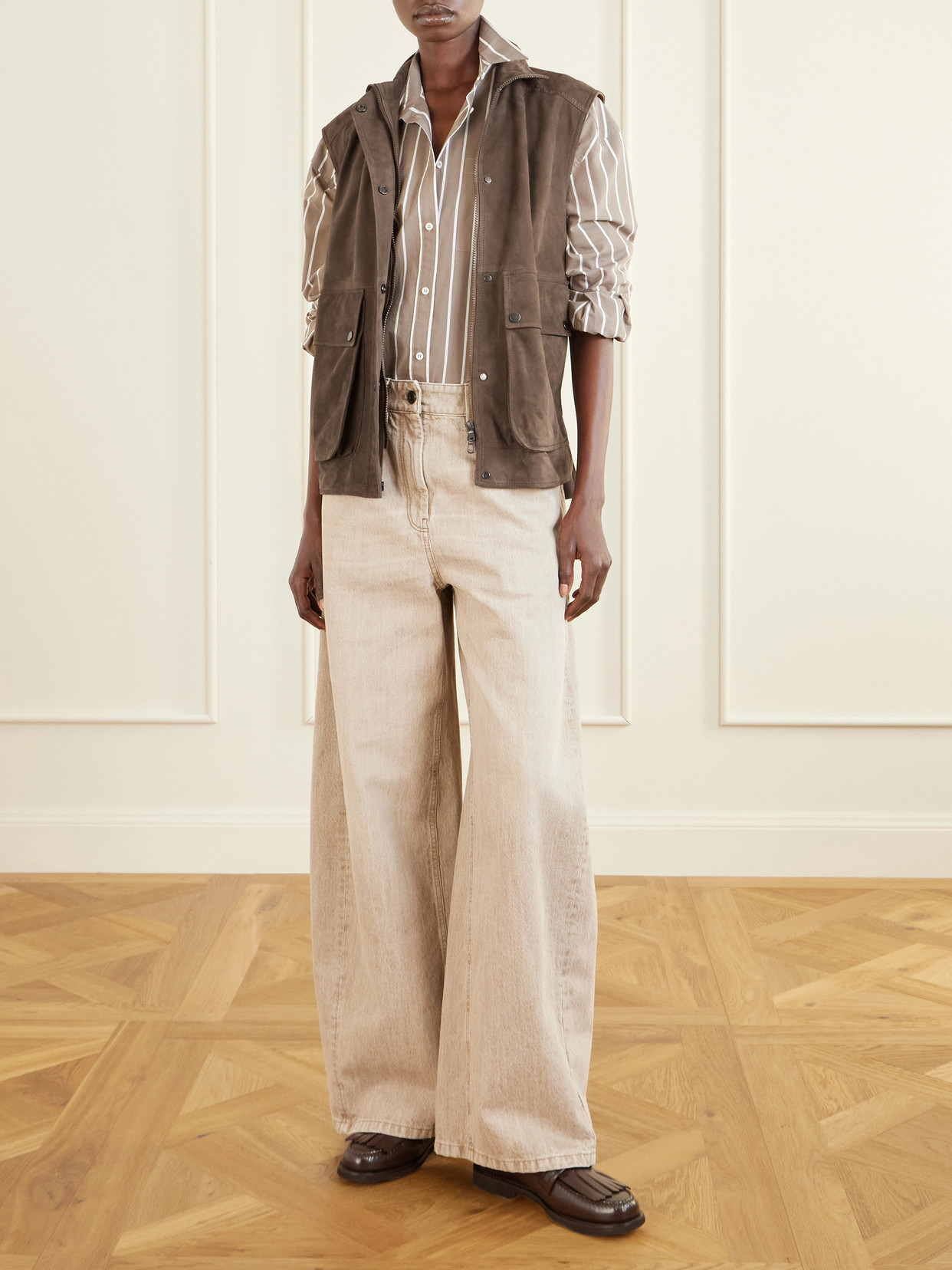 Embellished Suede Vest
