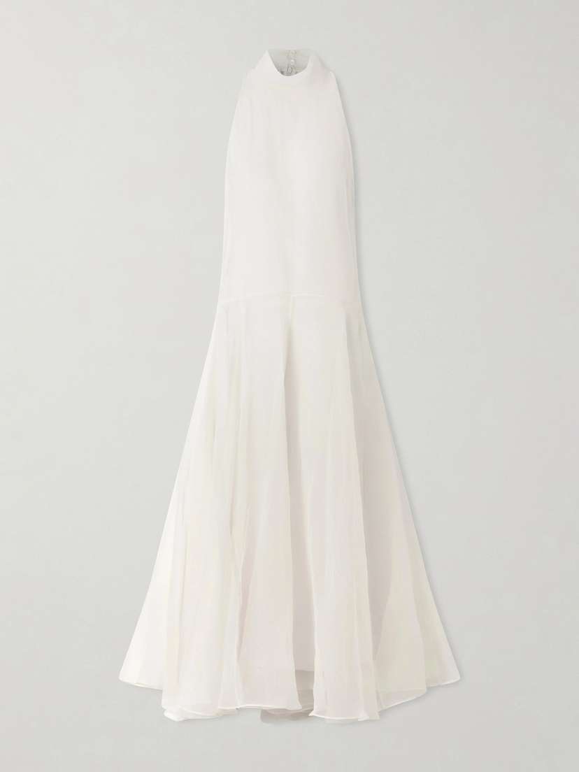 Brunello Cucinelli — Halterneck silk maxi dress
