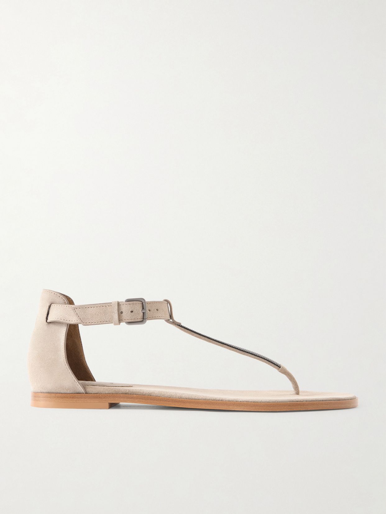 bead embellished suede sandals