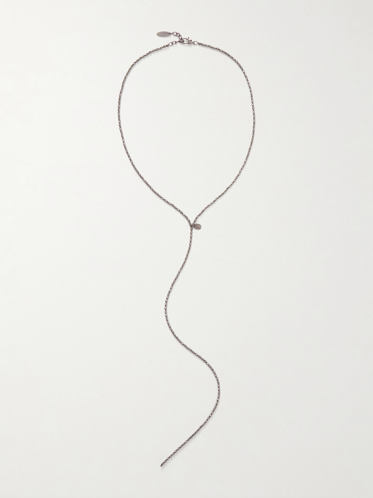 Brunello Cucinelli Beaded Silver Necklace In Metallic
