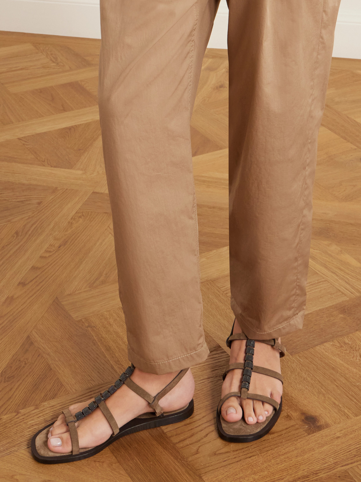 Bead-Embellished Slingback