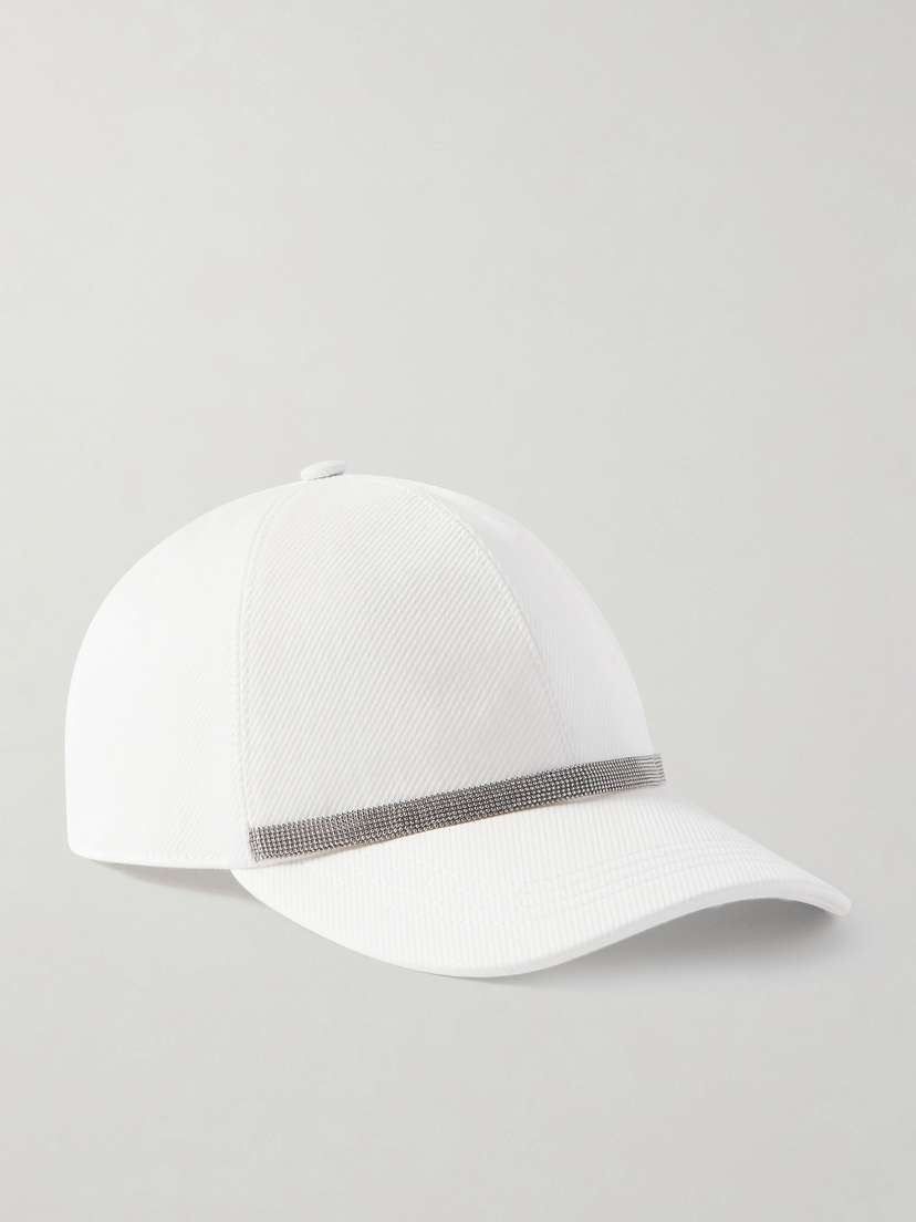 Brunello Cucinelli Bead-embellished Cotton-blennd Twill Baseball Cap