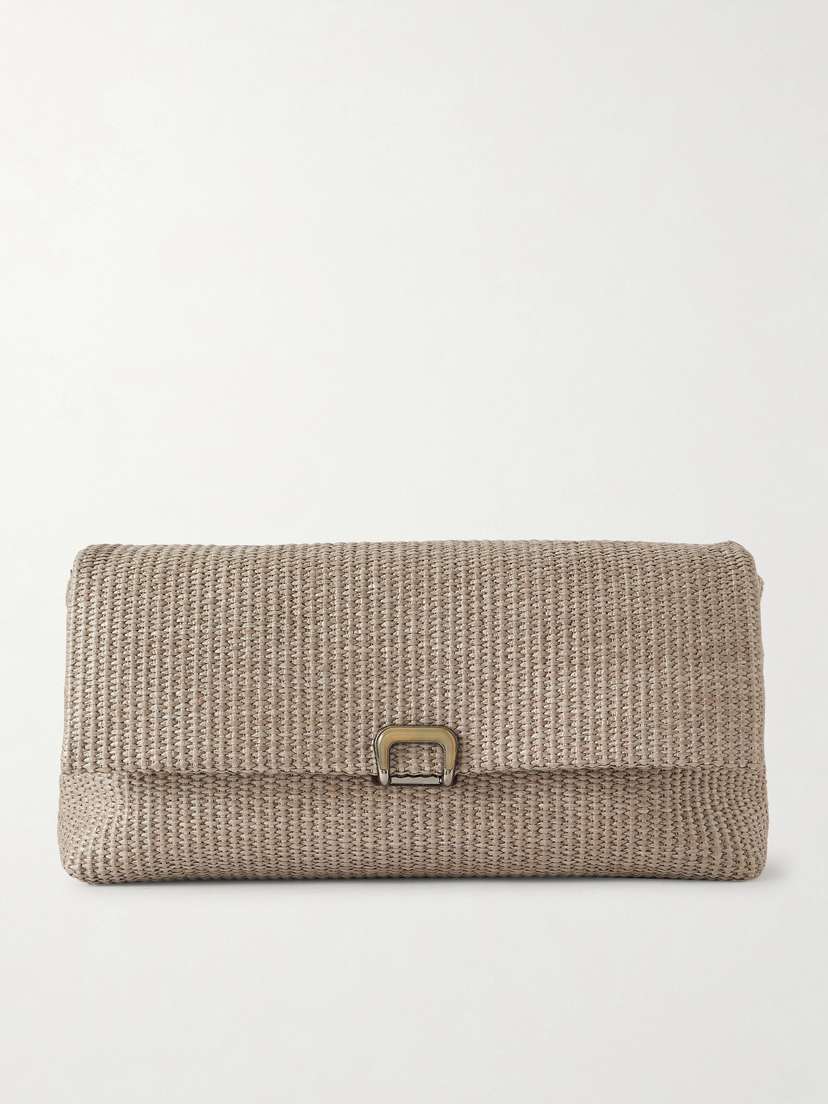 Brunello Cucinelli Puffy Raffia Clutch